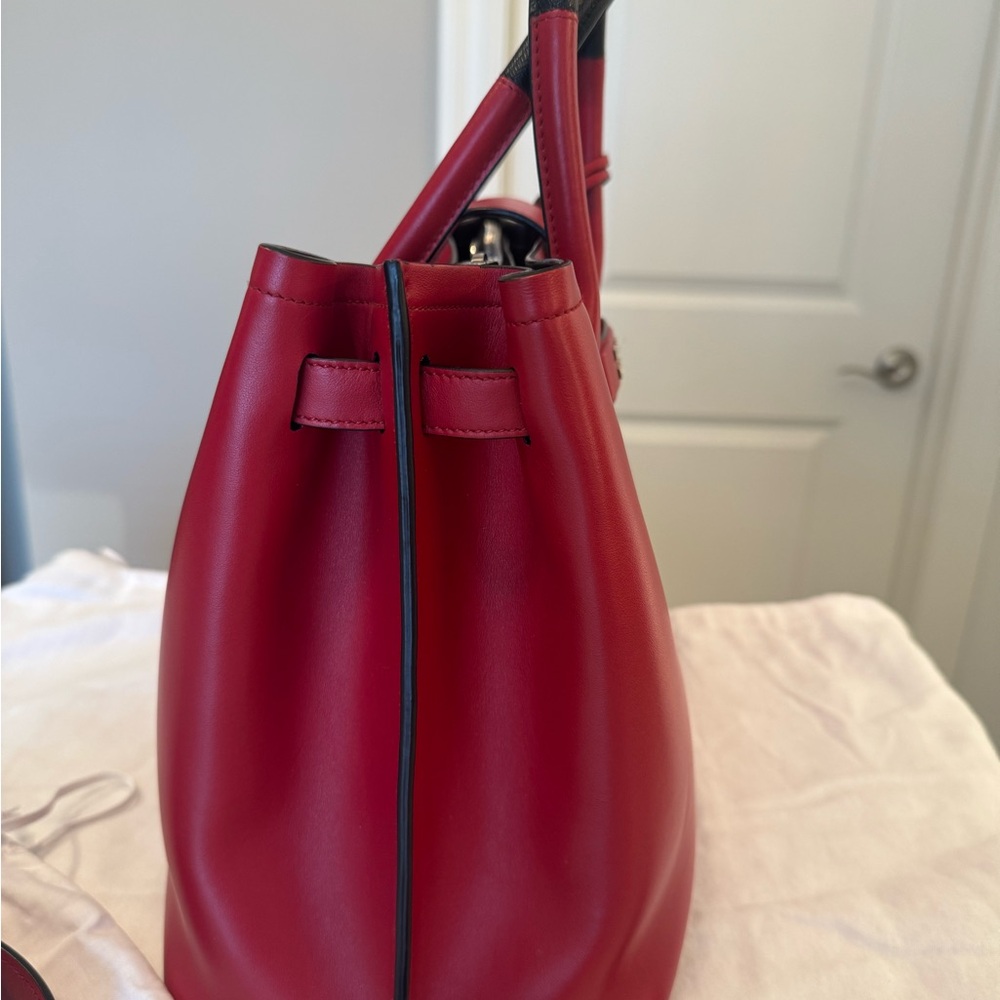 Prada Red Structured Leather Tote - Picture 9 of 11